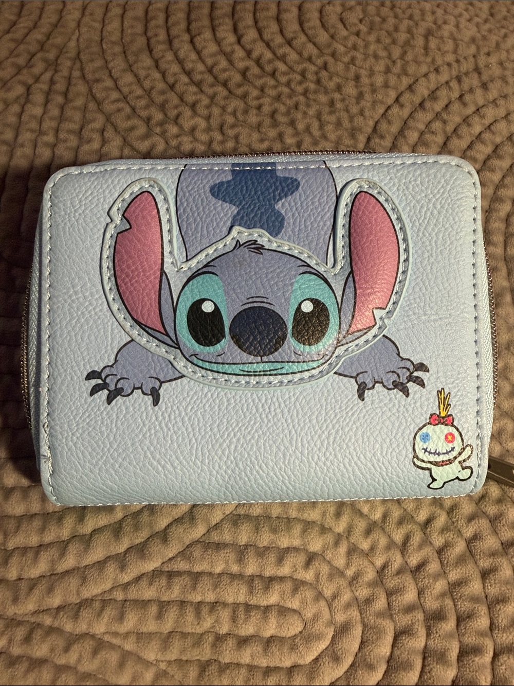 Stitch & Scrump Wallet - Light Blue Cute Character Zipper Wallet by Loungefly